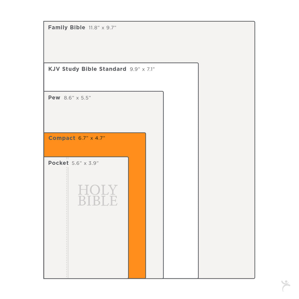 KJV Saddle Tan Embossed Compact Bible on a white background