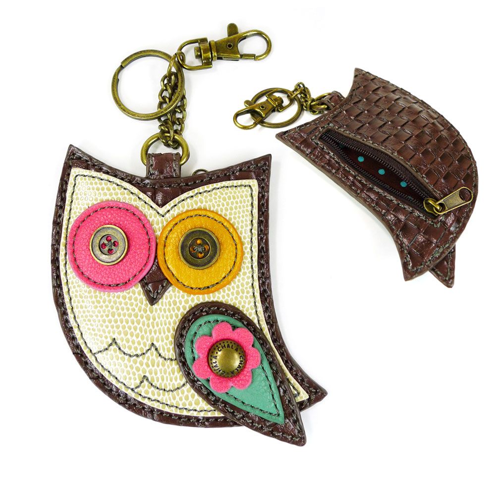 chala owl ll coin purse/key fob on a white background