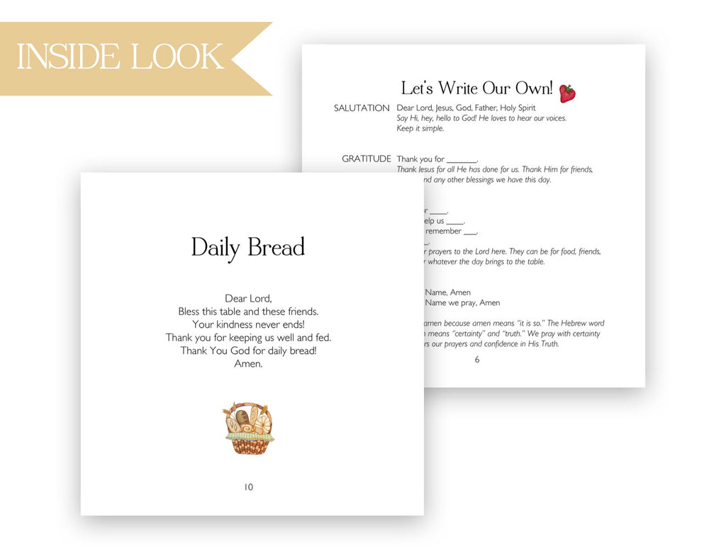 inside of a daily bread book on a white background