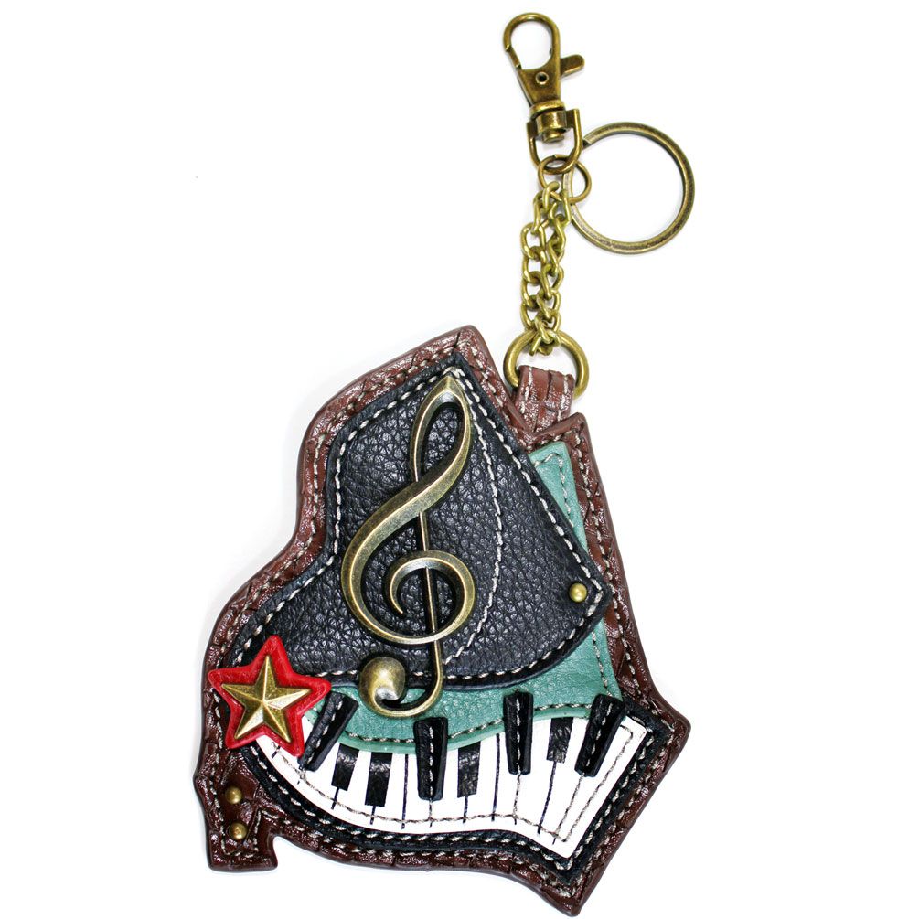 chala piano coin purse/key fob on a white background