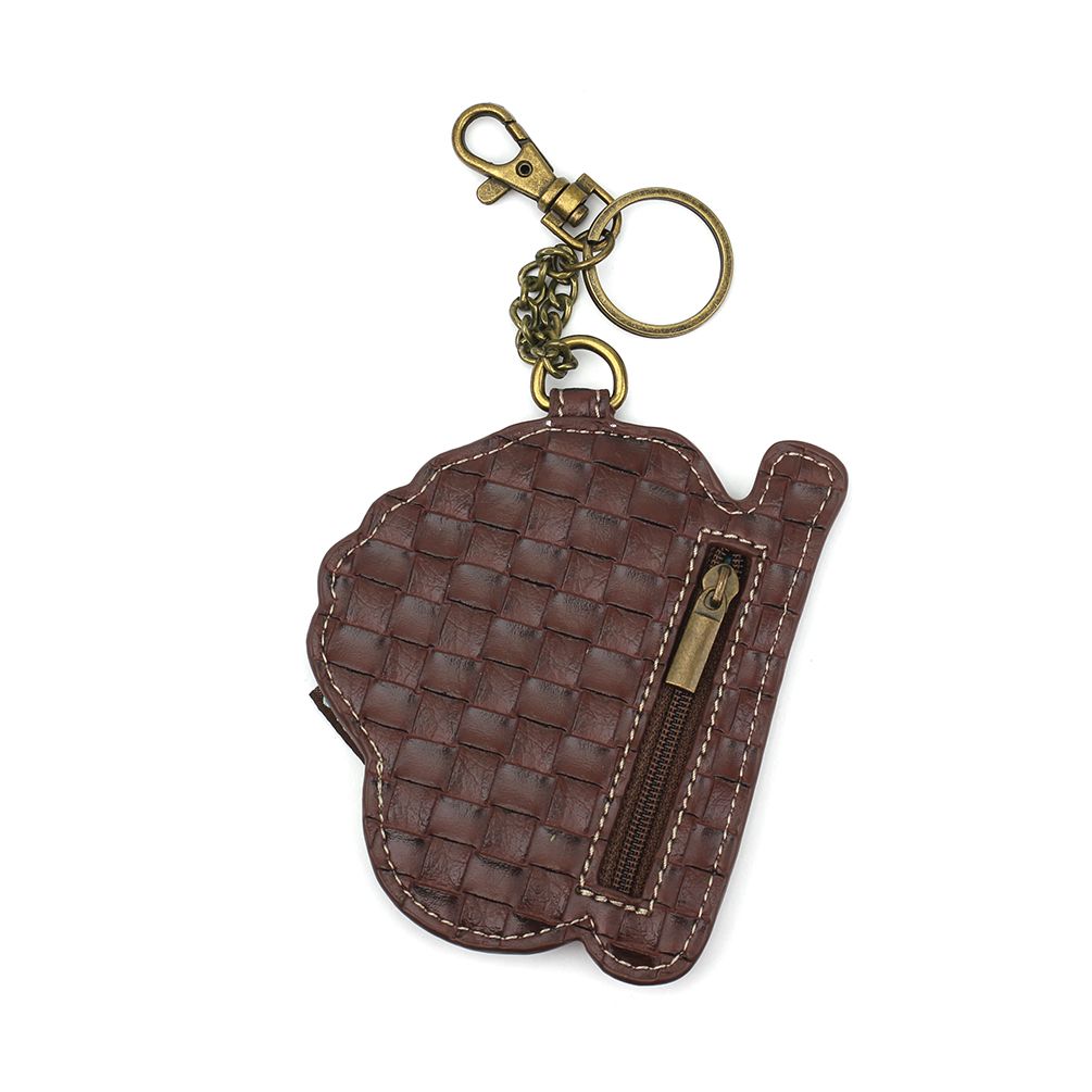chala baseball key fob and coin purse on a white background