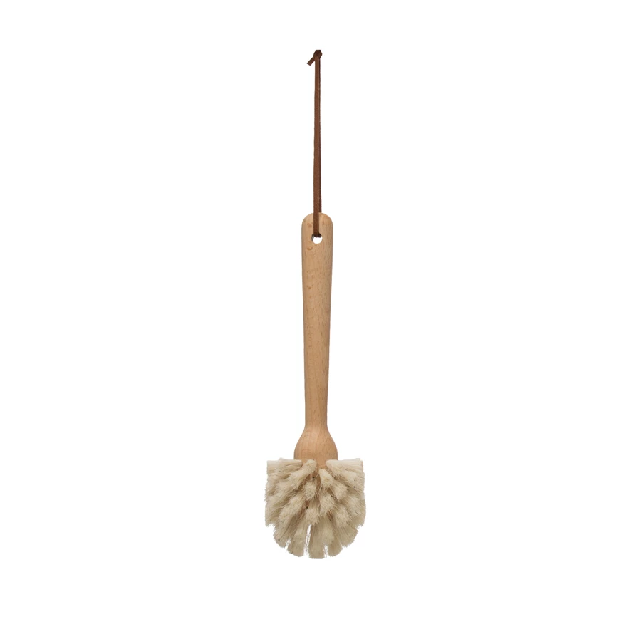 creative co-op beech wood dish brush on a white background