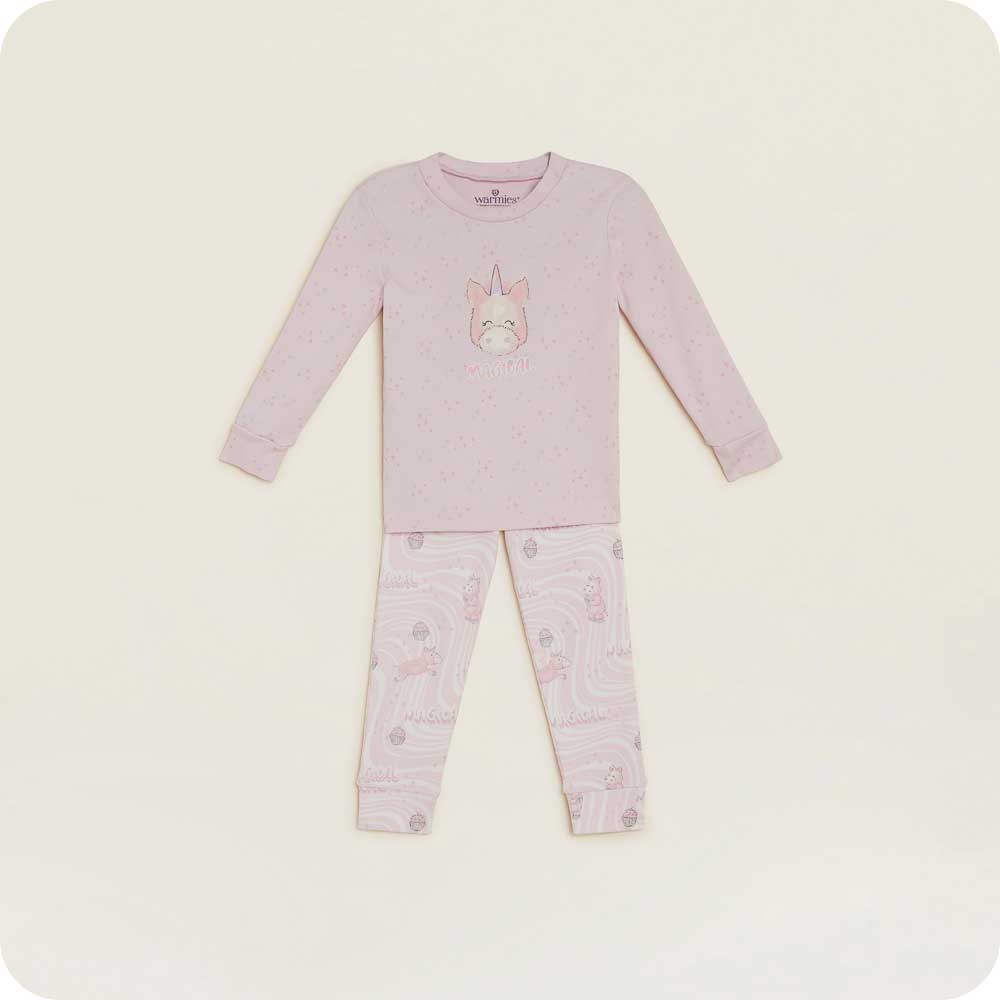 warmies pj set on a cream background