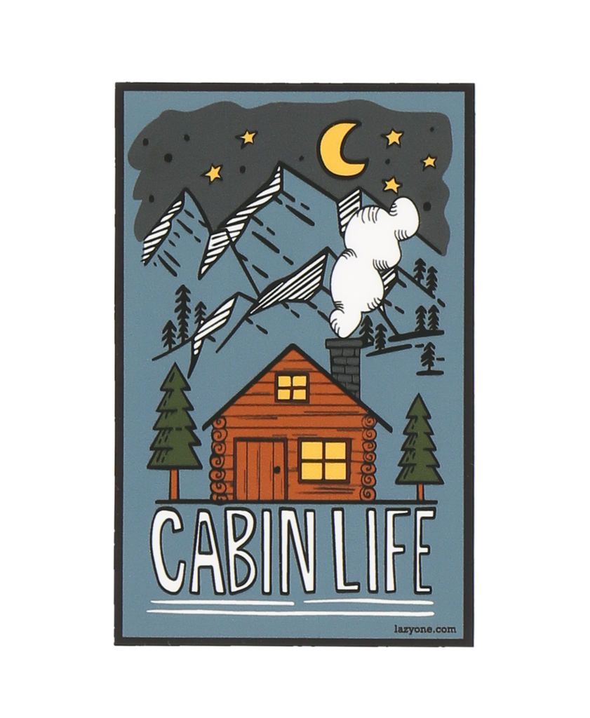 cabin life sticker on a white background