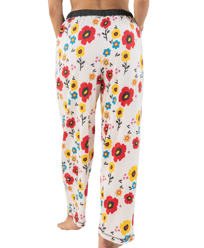 rise and shine floral pj pant on a white background