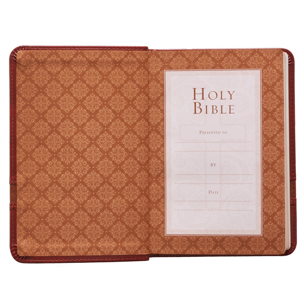 KJV Two Tone Brown Leather Compact Bible