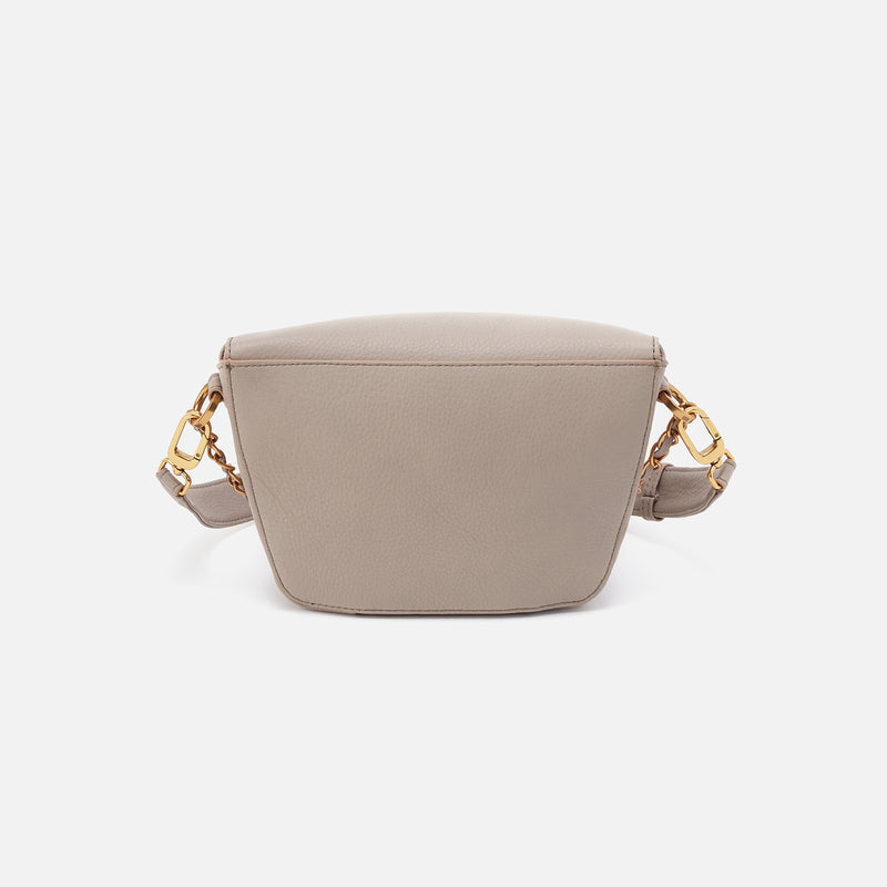miri belt bag in taupe on a white background