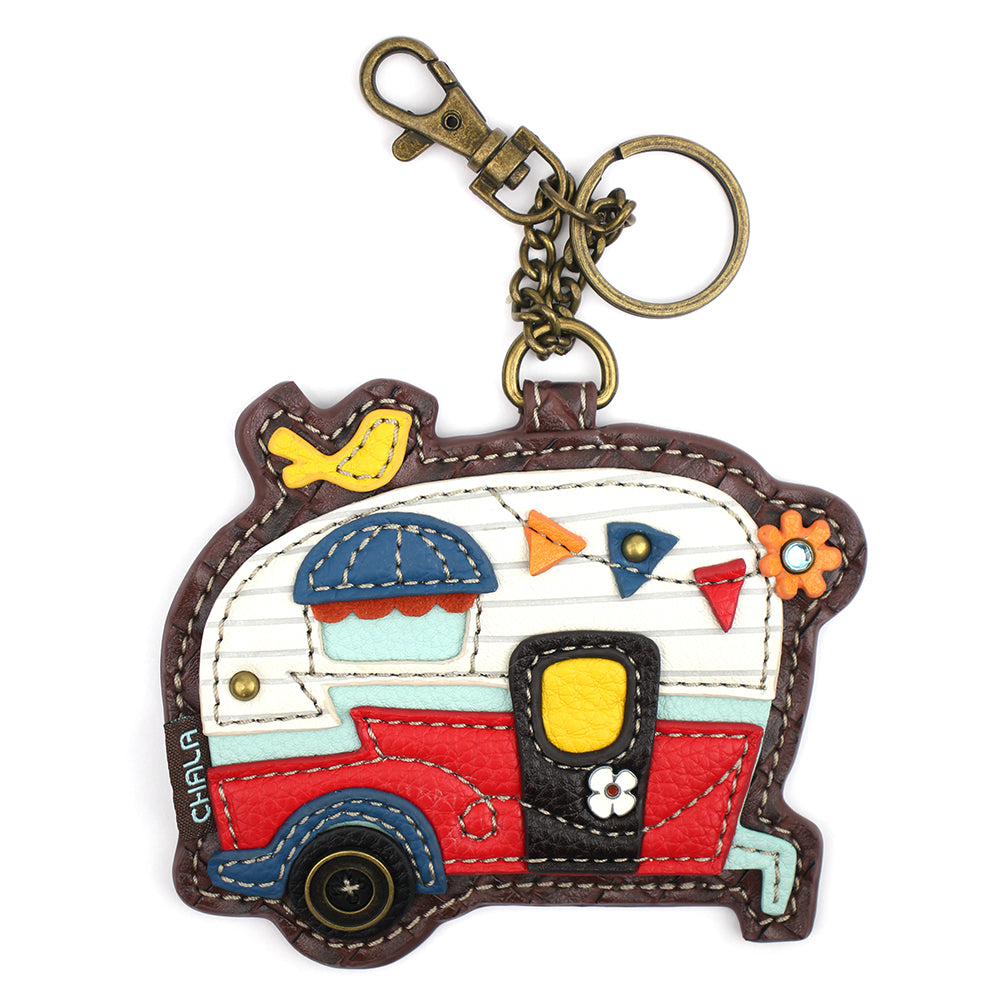 chala camper coin purse and key fob on a white background