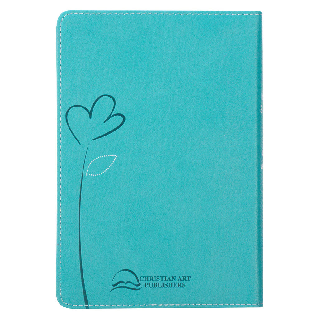 KJV Turquoise Floral Compact Bible on a white background