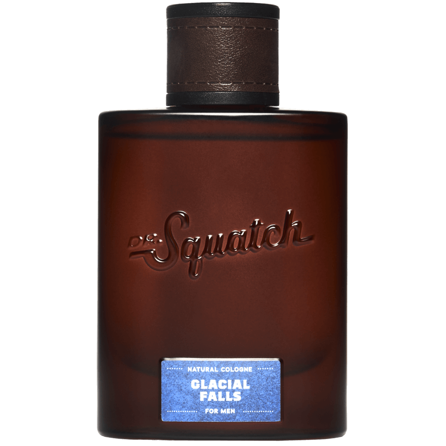 dr squatch glacial falls cologne on a white background
