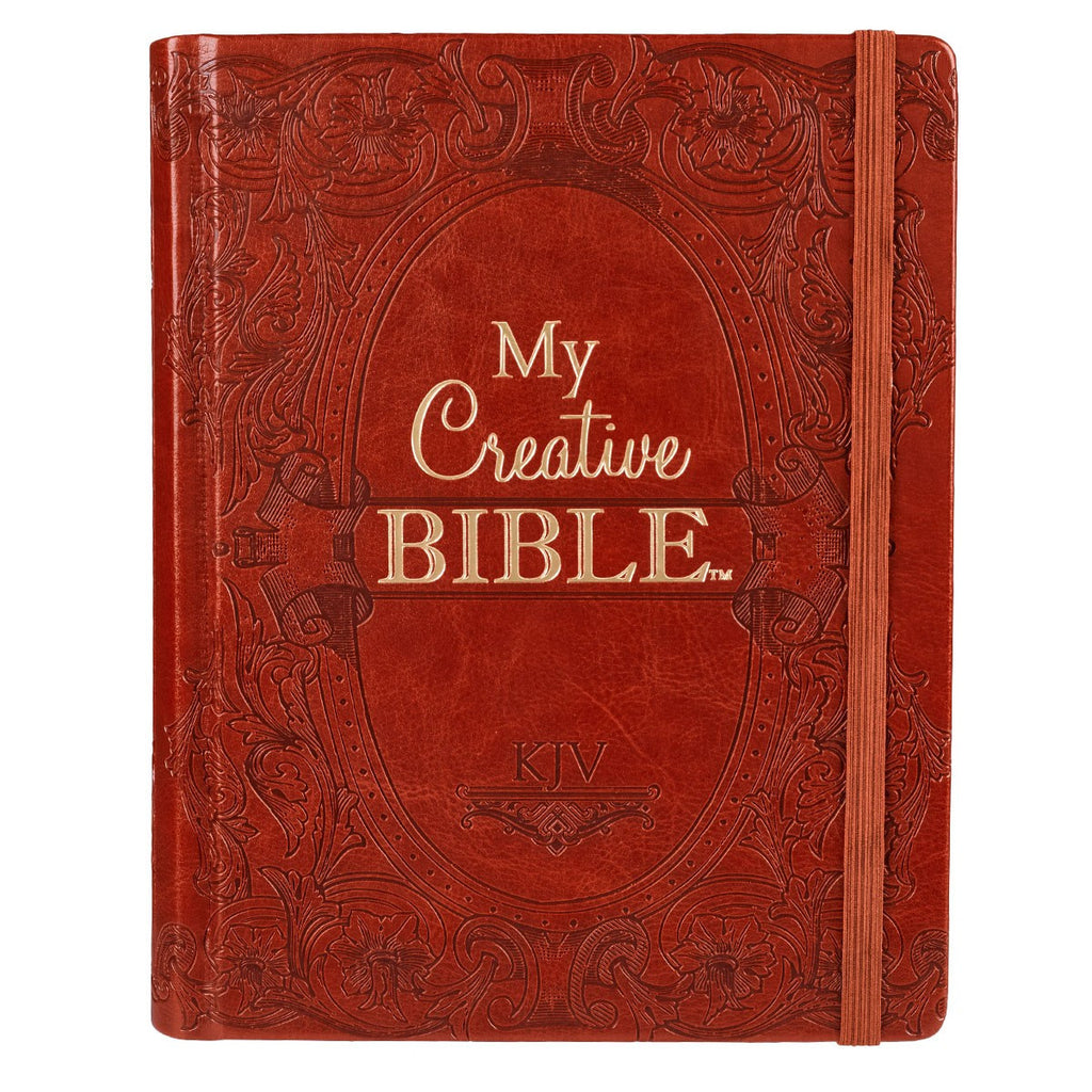 KJV Saddle Tan Hardcover My Creative Bible on a white background