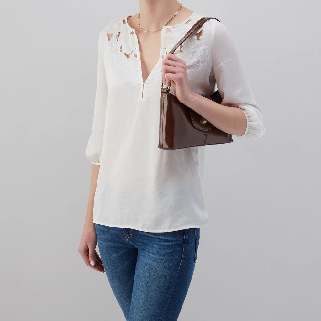 mila shoulder bag in mocha on a white background