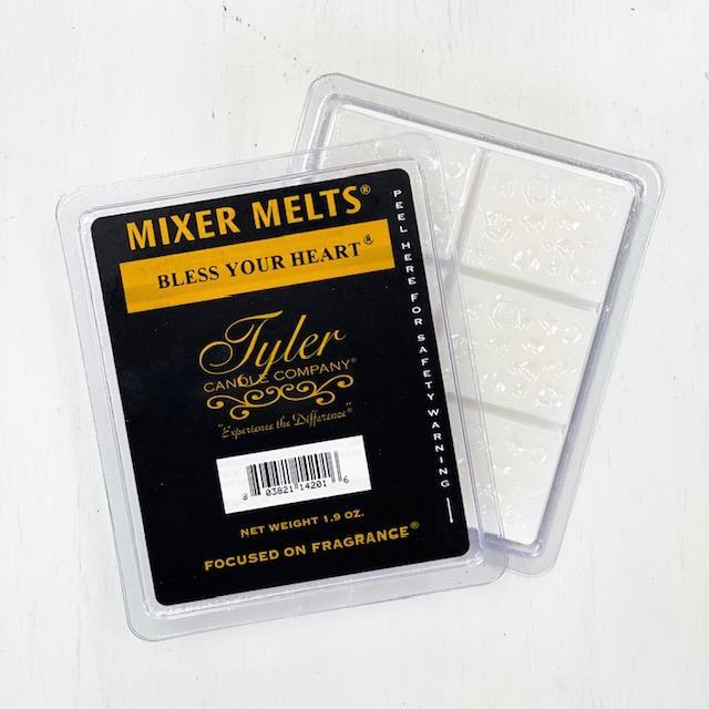 Tyler candle company wax melt on a white background