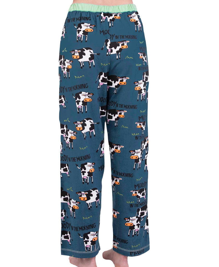 moody in the morning cow women's pant on a white background