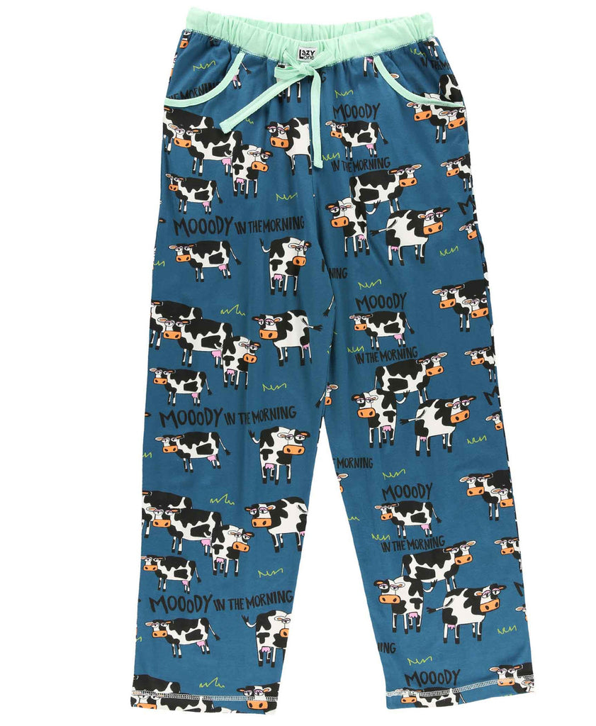 moody in the morning cow women's pant on a white background