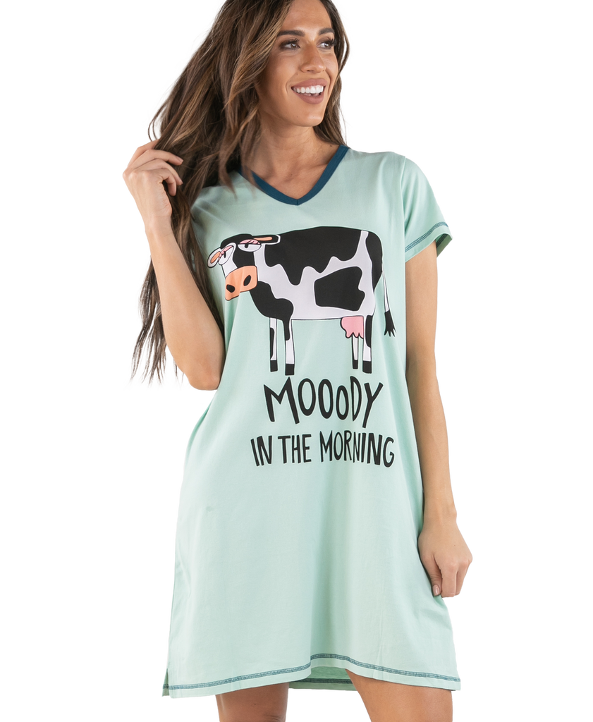 moody in the morning nightshirt on a white background