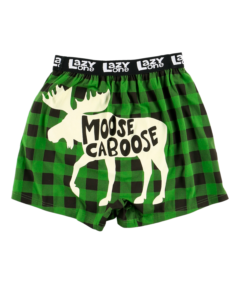 moose caboose boxer on a white background