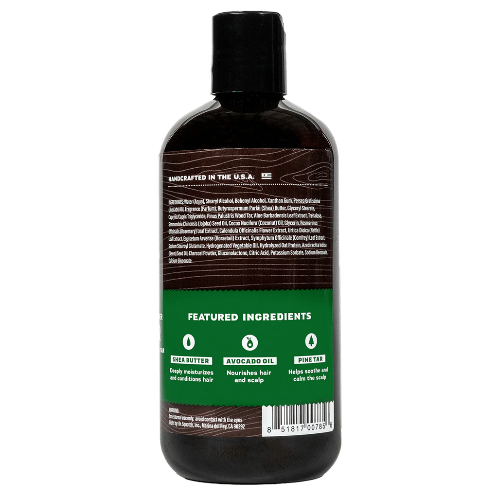 dr squatch pine tar conditioner on a white background