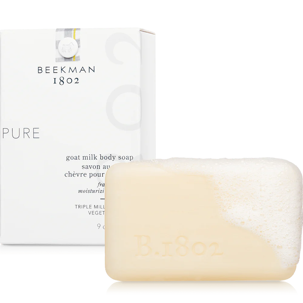 pure goat milk body bar soap on a white background