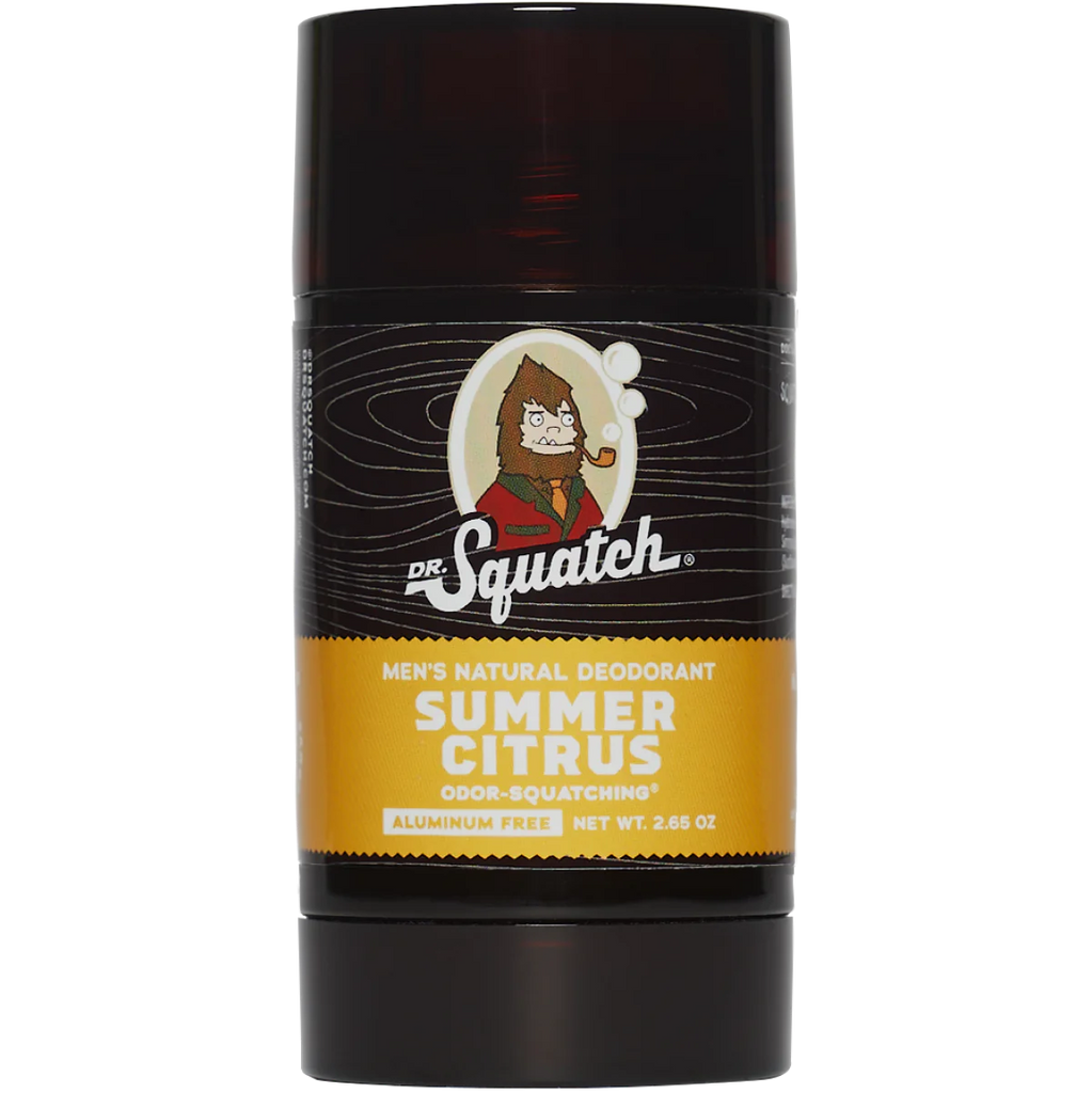 dr. squatch summer citrus deodorant on a white background