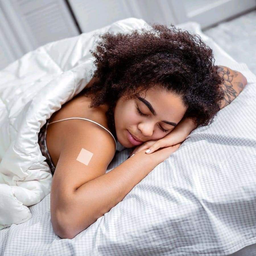 patch aid patch on a woman sleeping