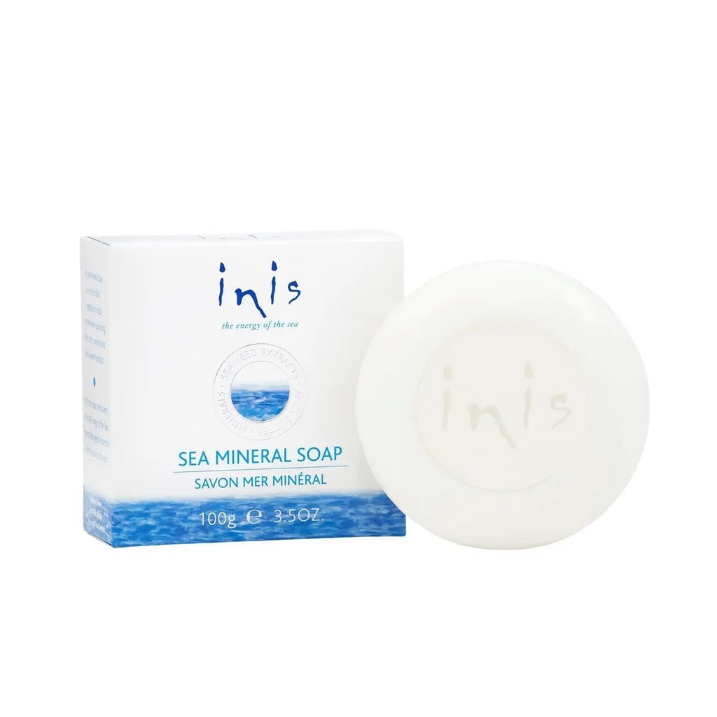 inis the energy of the sea mineral soap on a white background